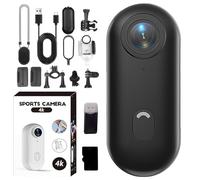 Genérico ActionSnap - 4K Thumb Action Camera, 2025 New Upgrade ActionSnap 4k Uhd Sports Action Camera, 4K/170° Ultra-Wide Angle, Wearable Video Recording, for Video Recording (Black 4K,128G Standard)