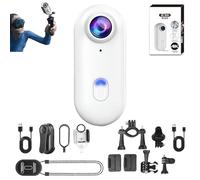 Genérico ActionSnap-4K Thumb Action Camera,Mini Body Camera ActionCam with Audio&Video,Go Snap Cameras with 4k/1080p,170° Wide Angle,Mount Anywhere For Work Travel Pet Walk (White-4KStandard,128G)