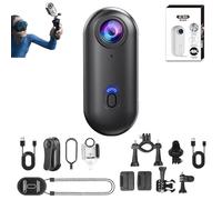 Genérico ActionSnap-4K Thumb Action Camera,Mini Body Camera ActionCam with Audio&Video,Go Snap Cameras with 4k/1080p,170° Wide Angle,Mount Anywhere For Work Travel Pet Walk (Black-4KStandard,128G)