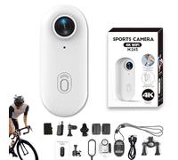 Genérico ActionSnap-Thumb Action Camera, 4k Thumb Action Camera, Wearable Mini Gosnap Body Camera with 360° Rotation Spring Clip, for Cycling, Travel, Pets, Underwater (4K-White,256g)