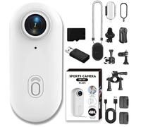 Genérico ActionSnap-Thumb Action Camera, Action Snap 4k Thumb Actions Cameras, 4 k Mini Handsfree Bodycam, 360° Rotation Portable Wearable Mini Snap CAM, for POV, Cycling, Diving (White*1080,64G)