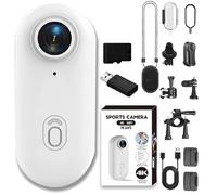 Genérico ActionSnap-Thumb Action Camera, Action Snap 4k Thumb Actions Cameras, 4 k Mini Handsfree Bodycam, 360° Rotation Portable Wearable Mini Snap CAM, for POV, Cycling, Diving (White*4K,128G)