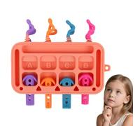 Genérico Activity Board, Silicone Plug in Educational Toy, Early Development Sensory Learning Board for Fine Motor Skills, 6.69x5.91 Inches, Pink, Silver Gray, Orange, Yellow