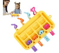 Genérico Activity Board, Silicone Plug in Educational Toy, Early Development Sensory Learning Board for Fine Motor Skills, 6.69x5.91 Inches, Pink, Silver Gray, Orange, Yellow