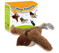 Genérico Actual Flapping Bird Cat Toy with Chirping Sounds & Elastic String - USB Rechargeable Flying Bird Toy for Indoor Cats, Remote-Control Wing Flapping Chase Toy for Solo Play & Exercise(#A)