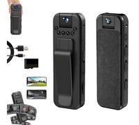 Genérico Actualous Body Camera, HD 1080P Rechargeable Mini Body Camera with Night Vison&Rotating Lens, Clip on Cameras for Shirt, for Sport/Travel (Direct Recording,128G)