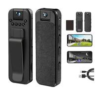 Genérico Actualous Body Camera, with Night Vison&Rotating Lens, HD 1080p Rechargeable Mini Body Camera, Bodys Cameras with Audio and Video Recording, Bodys Cameras (No WiFi,16G)