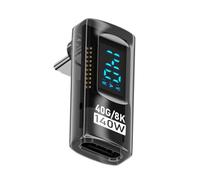 Genérico Adaptador De 90 Grados, USB Tipo C, Estéreo Macho A Hembra 140 W Probador Medidor Alimentación 40 Gbps, Ángulo Recto Extensión