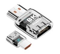 Generico Adaptador de audio y vídeo, conector de doble dirección 8 K 60 Hz - Conector extensor de audio para portátil - Para ordenador portátil, TV, proyector, escritorio, estudio, conferencias, sala