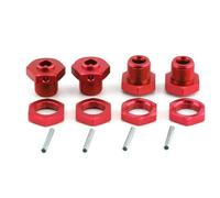 Genérico Adaptador de Cubo hexadecimal de Rueda de Metal de 17 mm con Tuerca Compatible con 1/8 3S4 4x4 RC Cars se Adapta a 550 Mega Piezas de actualización para vehículos 4x4(Red)