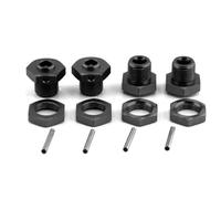 Genérico Adaptador de Cubo hexadecimal de Rueda de Metal de 17 mm con Tuerca Compatible con 1/8 3S4 4x4 RC Cars se Adapta a 550 Mega Piezas de actualización para vehículos 4x4(Black)
