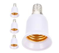 Genérico Adaptador de Enchufe para Bombilla E14 a E27, Portalámparas de Plástico Resistente, Pack 4 Unidades, Conversor Eléctrico Seguro para Iluminación en Hogar y Oficina