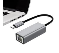 Generico Adaptador Ethernet USB 2.0 A RJ45 de aluminio 5,9 x 2,6 x 1,7 cm 100 Mbps - Tarjeta de red cableada tipo C sin controlador para portátiles, escritorios, tabletas y dispositivos móviles