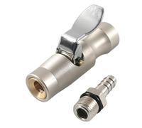 Generico Adaptador para tubo de inflado de neumáticos - Metal con clip sin pérdida de aire - Acoplamiento rápido neumático, bicicleta, moto, scooter, berlina, SUV, , garaje y uso exterior