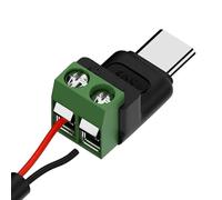 Generico Adaptador USB C - Macho 2 Pin Bloque Terminales, Conectores Type C Sin Soldadura, para Industrial Científico, Bricolaje, Teléfonos, Tabletas, Pequeños Electrodomésticos