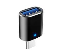 Genérico Adaptador Usbs A Usbs C - C A 3.0 Adaptador con Luz | De Lado A Lado Macho A 3.0 Typec Femenino para Teclado, Disco U, Teléfono Móvil, Tableta, Automóvil, 3/4 Tipo