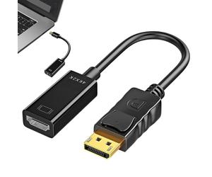 Genérico Adapter - Display Port Converter | 4K DP To Adapter | Mini DP To Converter, Stable Signal Transmission, For PC Monitor Projector Laptop (25cm Cable)