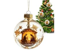 Generico Addobbo - Bola de Navidad con efecto colorido - ABS 8 cm | Bola de Navidad Sagrada Familia | Decoración artística para árbol, casa y vitrinas