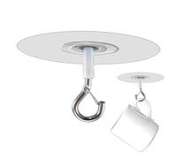 Genérico Adhesive Ceiling - Hook No Drill Heavy Duty Strong Bearing | Transparent Sticky Hook Waterproof Easy Install Removable Ceiling Hanger for Plants, Wind Chimes, Lights or Home Decorations