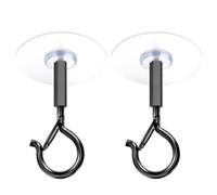 Genérico Adhesive Ceiling Hooks, 2pcs Self-Adhesive Safety Ceiling Hanger, PVC, Metal Material, Windproof Wall Hooks for LED Light Strips, Banners, Small Lights, Wind Chimes, 2.9x6x6.5cm