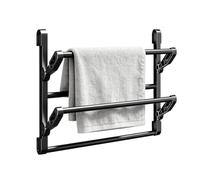 Genérico Adhesive Double-Layer Foldable Space Saving Wall Mount Shoe Rack | Angled Shoe Organizer Holder Wall Mount Shoe Rack for Home Living Room Bathroom Apartment Hotel RV Tile Marble Glass Mirror