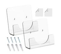 Genérico Adhesive Shower Rod Holder - Acrylic 7.9x7.9x3.6cm | Invisible Pipe Bracket, Wardrobe Rod Retainer | For Bathroom Kitchen Home Hotel Curtain Rods Wall Mount Installation Use