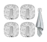 Genérico Adhesive Towel Hooks | 4 Pieces Waterproof Clothes Hanger | Water Wave Texture Wall Adhesive Bathroom Hooks | Ideal For Shower Door Home Decor Purse Hat Backpack Wreath Toilet