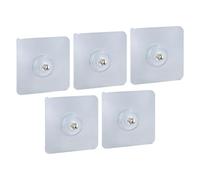 Genérico Adhesive Wall Hooks - 5 Pieces Removable Hanger, Strong Adhesive Hooks Wall Storage | For Bathroom Shower Kitchen Living Room Home Office Towel Bath Robe Loofah Wreath Bag