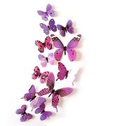 Generico Adhesivo mural, 12 piezas pegatinas de pared Decoraciones para el hogar 3D Mariposa Arco Iris Adhesivos murales Adhesivo de pared extraíble Muy práctico y popularDeft ha sido elaborado