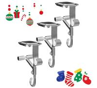 Genérico Adjustable 2 in 1 Double Mantel Hangers for Front Door, 2025 New Christmas Fireplace Stocking Garland Hanger, for Hold Christmas Stocking and Hang Garland (3pcs-Slivery)