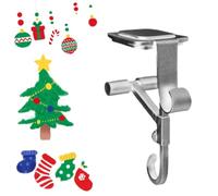 Genérico Adjustable 2 in 1 Double Mantel Hangers for Front Door, 2025 New Christmas Fireplace Stocking Garland Hanger, for Hold Christmas Stocking and Hang Garland (Slivery)