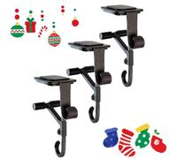 Genérico Adjustable 2 in 1 Double Mantel Hangers for Front Door, 2025 New Christmas Fireplace Stocking Garland Hanger, for Hold Christmas Stocking and Hang Garland (3pcs-Black)