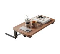 Genérico Adjustable Bedside Shelf - Foldable Non-Slip Nightstand Tray | 30x20x13.5cm Density Board & Metal, Black Walnut & Wood Color | Dorm Room Bunk Bed Organizer for Home Bedroom Hotel Restaurant