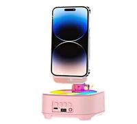 Genérico Adjustable Cell Phone Speaker Stand - 360 Degree Audio Gadget | ABS Construction 4.33x4.33x7.48in Pink Red or White | Portable Holder for Family Friends Live Streaming Games Home Office