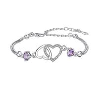 Genérico Adjustable Charm Bracelets for Women - Trendy Heart to Heart Bangles with Dreamy | Copper Fashion Jewelry Accessories for Girls, Teens, Women | Romantic Gift for Birthday, Valentin