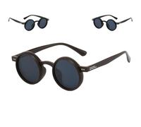 Genérico Adjustable Color Sunglasses Round Polarized with Built-In ND Filter Adjustable Retro Sunglasses for Men 1-9 Gears Manual (Brown)