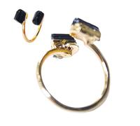 Genérico Adjustable Crystal Ring Black Adjustable Gold-plated Ring | Jewelry Spiritual For Daily Wear, Party, Office, Dating, Holiday, Vacation, Wedding, Celebration, Birthday,