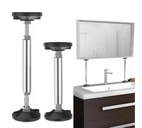 Genérico Adjustable Furniture Legs, Stainless Steel Support Poles, Under Cabinet Pole, 24-37,28-42,38-52cm Sturdy Design, 2-Pack, Ideal for Cabinets and Home Furniture
