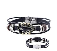Generico Adjustable Leather Bracelets Men - Punk Wristbands For Men