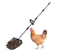 Genérico Adjustable Long Handle 2-in-1 Poultry Manure Rake ABS Steel Stainless Steel 188cm Farm Litter Scoop Cleaner For Chicken Coop Sand Pet Waste Cleaning Tool