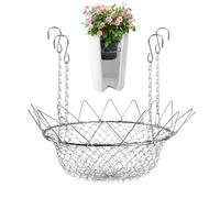 Genérico Adjustable Planter Insert - Stainless Steel Pot Filler Support for Indoor Gardening | Chain Hanging with Depth Riser , Soil Saving Plant Elevation Rack for Flower Container Home Decor