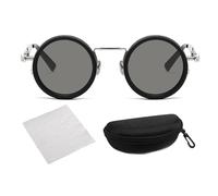 Genérico Adjustable Tint Sunglasses, 1-9 Gear Uv Protection Eyewear, Round Sports Glasses for Men and Women, Ideal for Driving, Hiking, Fishing, Running, Travel, Beach, 5.63x2.01 Inches