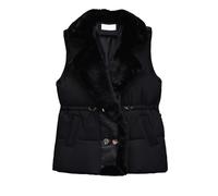 Genérico Adolescente Caballo Lamb's Wool Splicing Down Cotton Waistcoat Mujer Winter Outer Wear 2024 Otomn And Winter Flip Collar Horse Jacket Rojo Niña, Le Noir, M