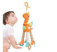Genérico Adorable Car Seat Dangling Toys for Baby | Stroller Toys |Soft Crib Plush Animal with Wind Chimes and Multi-Sensory Crinkle Rattle Textures for Nursery Play Travel Activity Bassinet