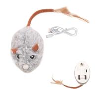 Genérico Adorable Cat Mice Toy, Electronic Plush Kitten Toy with Feather Tail, USB recargable Electric Mice Toy, Smart Sensing Moving Cat Toys for Interior, or Outdoor Ejercise