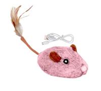 Genérico Adorable Cat Mice Toy, Electronic Plush Kitten Toy with Feather Tail, USB Rechargeable Electric Mice Toy, Smart Sensing Moving Cat Toys for Indoor or Outdoor Exercise