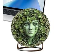 Generico Adorable Goddess Tree Lady Table Decor, 9.06x9.06 Inches Wooden Retro Statue with Vines, Green Sturdy Mythical Fantasy Sculpture for Living Room and Bedroom
