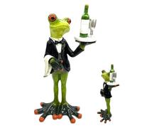 Generico Adorable Resin Frog Decoration, 4.13x2.56x7.09 Inches Portable Creative Green Frog Statue, Compact Craft Sculpture for Tabletop, Home, Garden and Workplace Decor