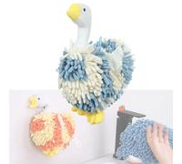 Genérico Adorable Swan-Shaped Hand Towel,Cute Fuzzy Chenille Animal Shaped Hanging Towel with Hanging Loop,Super Absorbent Quick Drying Decorative Towels for Kitchen,Bathroom,and Sink Areas (Blue 1)
