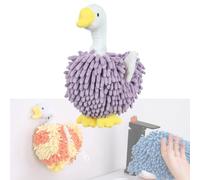 Genérico Adorable Swan-Shaped Hand Towel,Cute Fuzzy Chenille Animal Shaped Hanging Towel with Hanging Loop,Super Absorbent Quick Drying Decorative Towels for Kitchen,Bathroom,and Sink Areas (Purple)